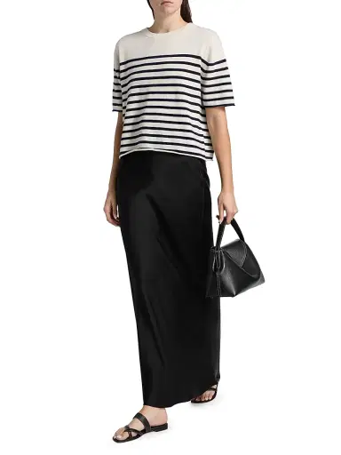 Lisa Yang Women's Cila Striped Cashmere Relaxed-Fit T-Shirt - Cream Navy | Thumbnail 6 Lisa Yang Women's Cila Striped Cashmere Relaxed-Fit T-Shirt - Cream Navy | Thumbnail 6