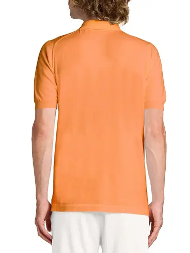 Kiton Men's Cotton Polo Shirt - Bright Orange | Thumbnail 5 Kiton Men's Cotton Polo Shirt - Bright Orange | Thumbnail 5
