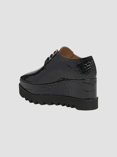 Stella McCartney Women's Elyse 80MM Croc-Embossed Patent Platform Derbys - Black - Size 9.5 | Thumbnail 3 Stella McCartney Women's Elyse 80MM Croc-Embossed Patent Platform Derbys - Black - Size 9.5 | Thumbnail 3