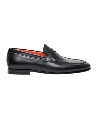 Santoni Men's Door Leather Penny Loafers | Thumbnail 1 Santoni Men's Door Leather Penny Loafers | Thumbnail 1