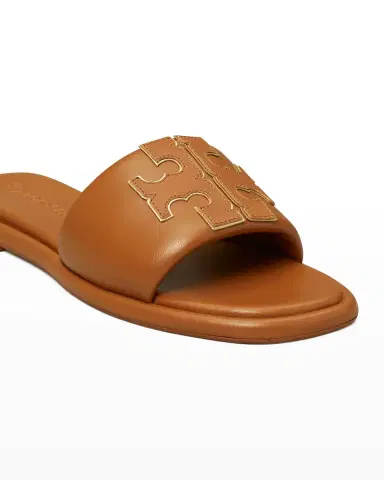 Tory Burch Double T Leather Medallion Slide Sandals | Thumbnail 4 Tory Burch Double T Leather Medallion Slide Sandals | Thumbnail 4