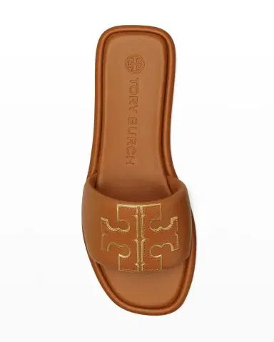 Tory Burch Double T Leather Medallion Slide Sandals | Thumbnail 5 Tory Burch Double T Leather Medallion Slide Sandals | Thumbnail 5