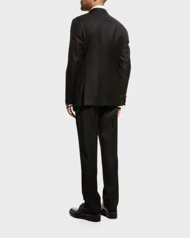 Emporio Armani Men's Solid Peak-Lapel Tuxedo | Thumbnail 3 Emporio Armani Men's Solid Peak-Lapel Tuxedo | Thumbnail 3