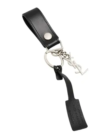 Saint Laurent Men's Cassandre Leather Keychain | Thumbnail 1 Saint Laurent Men's Cassandre Leather Keychain | Thumbnail 1