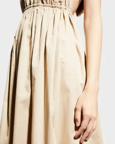 Zeynep Arçay Helen Plunging Halter Cotton Midi Dress | Thumbnail 5 Zeynep Arçay Helen Plunging Halter Cotton Midi Dress | Thumbnail 5