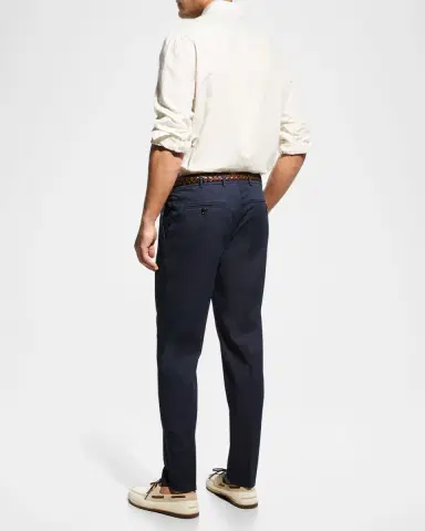 Brunello Cucinelli Men's American Pima Italian-Fit Chino Trousers | Thumbnail 3 Brunello Cucinelli Men's American Pima Italian-Fit Chino Trousers | Thumbnail 3