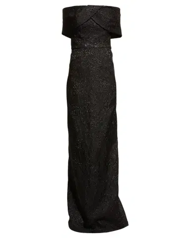 Rickie Freeman for Teri Jon Off-Shoulder Jacquard Column Gown | Thumbnail 1 Rickie Freeman for Teri Jon Off-Shoulder Jacquard Column Gown | Thumbnail 1