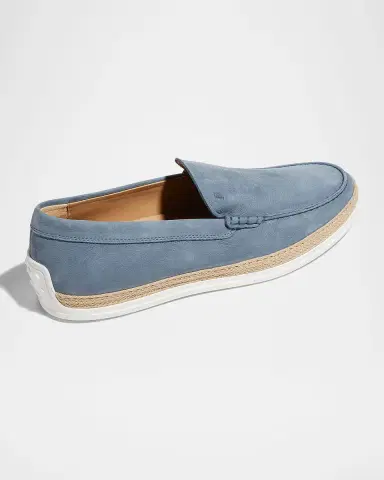 Tod's Men's Nuova Pantofola Comma Rafia TV Suede Loafers | Thumbnail 3 Tod's Men's Nuova Pantofola Comma Rafia TV Suede Loafers | Thumbnail 3