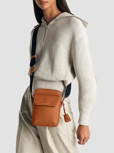MAISON de SABRÉ Leather Messenger Bag - Pecan Brown | Thumbnail 2 MAISON de SABRÉ Leather Messenger Bag - Pecan Brown | Thumbnail 2
