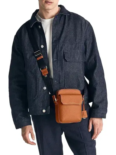 MAISON de SABRÉ Leather Messenger Bag - Pecan Brown | Thumbnail 1 MAISON de SABRÉ Leather Messenger Bag - Pecan Brown | Thumbnail 1