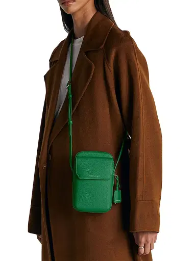 MAISON de SABRÉ Leather Zip Phone Pouch - Emerald Green | Thumbnail 2 MAISON de SABRÉ Leather Zip Phone Pouch - Emerald Green | Thumbnail 2