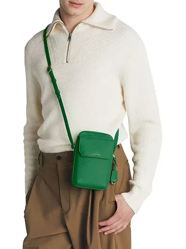 MAISON de SABRÉ Leather Zip Phone Pouch - Emerald Green | Thumbnail 1 MAISON de SABRÉ Leather Zip Phone Pouch - Emerald Green | Thumbnail 1