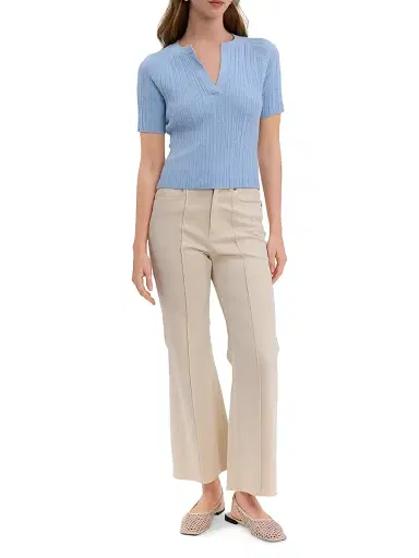 Rebecca Taylor Women's Bouclé Knit Cotton Blend Sweater - Azure | Thumbnail 2 Rebecca Taylor Women's Bouclé Knit Cotton Blend Sweater - Azure | Thumbnail 2