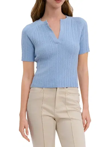 Rebecca Taylor Women's Bouclé Knit Cotton Blend Sweater - Azure | Thumbnail 3 Rebecca Taylor Women's Bouclé Knit Cotton Blend Sweater - Azure | Thumbnail 3
