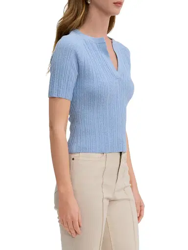 Rebecca Taylor Women's Bouclé Knit Cotton Blend Sweater - Azure | Thumbnail 4 Rebecca Taylor Women's Bouclé Knit Cotton Blend Sweater - Azure | Thumbnail 4