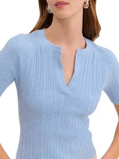 Rebecca Taylor Women's Bouclé Knit Cotton Blend Sweater - Azure | Thumbnail 6 Rebecca Taylor Women's Bouclé Knit Cotton Blend Sweater - Azure | Thumbnail 6