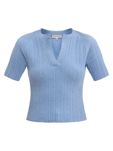 Rebecca Taylor Women's Bouclé Knit Cotton Blend Sweater - Azure | Thumbnail 1 Rebecca Taylor Women's Bouclé Knit Cotton Blend Sweater - Azure | Thumbnail 1