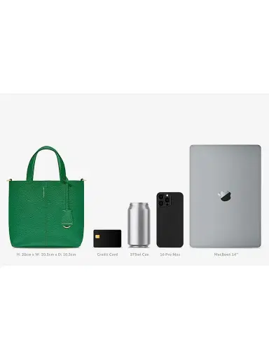 MAISON de SABRÉ Women's Leather Soft Tote Bag - Emerald Lily | Thumbnail 8 MAISON de SABRÉ Women's Leather Soft Tote Bag - Emerald Lily | Thumbnail 8
