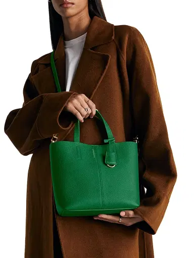 MAISON de SABRÉ Women's Leather Soft Tote Bag - Emerald Lily | Thumbnail 1 MAISON de SABRÉ Women's Leather Soft Tote Bag - Emerald Lily | Thumbnail 1