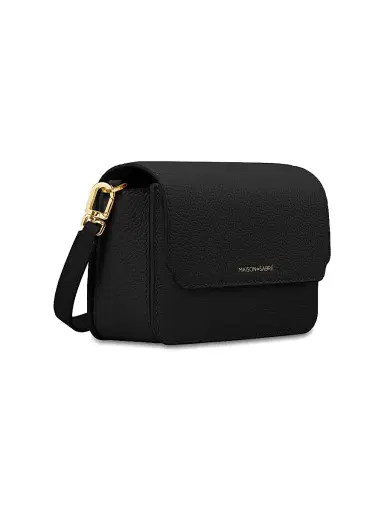 MAISON de SABRÉ Women's Mini Leather Flap Bag - Black Caviar | Thumbnail 4 MAISON de SABRÉ Women's Mini Leather Flap Bag - Black Caviar | Thumbnail 4