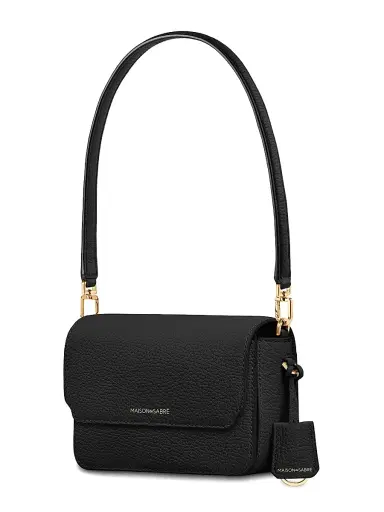 MAISON de SABRÉ Women's Mini Leather Flap Bag - Black Caviar | Thumbnail 8 MAISON de SABRÉ Women's Mini Leather Flap Bag - Black Caviar | Thumbnail 8