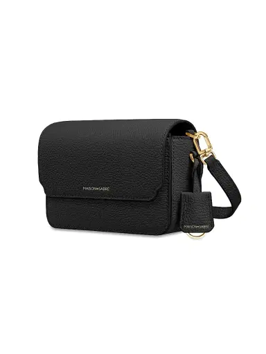 MAISON de SABRÉ Women's Mini Leather Flap Bag - Black Caviar | Thumbnail 9 MAISON de SABRÉ Women's Mini Leather Flap Bag - Black Caviar | Thumbnail 9