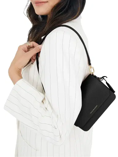 MAISON de SABRÉ Women's Mini Leather Flap Bag - Black Caviar | Thumbnail 1 MAISON de SABRÉ Women's Mini Leather Flap Bag - Black Caviar | Thumbnail 1
