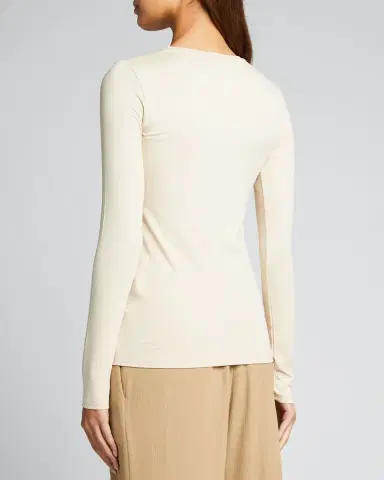 Majestic Filatures Soft Touch Flat-Edge Long-Sleeve Crewneck Top | Thumbnail 3 Majestic Filatures Soft Touch Flat-Edge Long-Sleeve Crewneck Top | Thumbnail 3