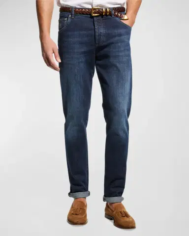 Brunello Cucinelli Men's 5-Pocket Denim Jeans | Thumbnail 4 Brunello Cucinelli Men's 5-Pocket Denim Jeans | Thumbnail 4