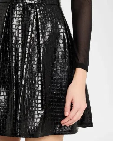 ALICE + OLIVIA Chara Vegan-Leather Party Dress | Thumbnail 5 ALICE + OLIVIA Chara Vegan-Leather Party Dress | Thumbnail 5
