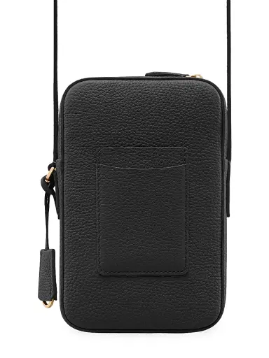 MAISON de SABRÉ Leather Zip Phone Pouch - Black Caviar | Thumbnail 6 MAISON de SABRÉ Leather Zip Phone Pouch - Black Caviar | Thumbnail 6