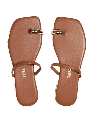 TKEES Women's Cole Leather Flat Sandals - Au Naturale - Size 11 | Thumbnail 2 TKEES Women's Cole Leather Flat Sandals - Au Naturale - Size 11 | Thumbnail 2