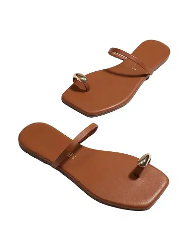 TKEES Women's Cole Leather Flat Sandals - Au Naturale - Size 11 | Thumbnail 3 TKEES Women's Cole Leather Flat Sandals - Au Naturale - Size 11 | Thumbnail 3