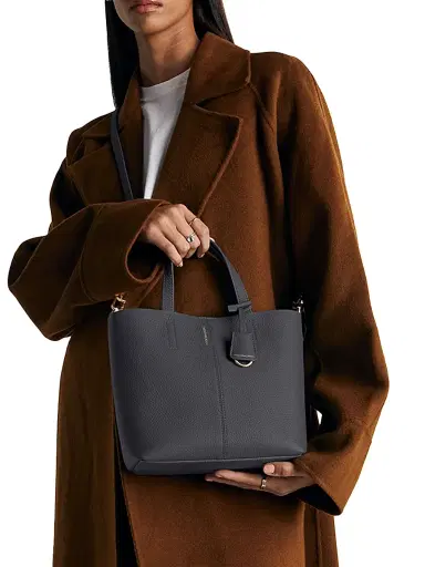 MAISON de SABRÉ Women's Leather Soft Tote Bag - Graphite Sky | Thumbnail 1 MAISON de SABRÉ Women's Leather Soft Tote Bag - Graphite Sky | Thumbnail 1