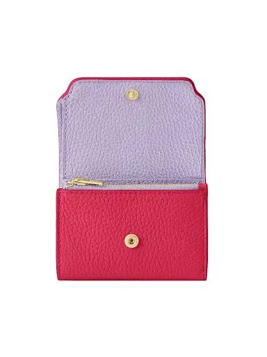 MAISON de SABRÉ Women's Leather Trifold Wallet - Fuchsia Lavender | Thumbnail 2 MAISON de SABRÉ Women's Leather Trifold Wallet - Fuchsia Lavender | Thumbnail 2