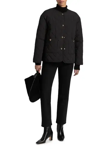 LAMARQUE Women's Hera Quilted Collarless Jacket - Black | Thumbnail 2 LAMARQUE Women's Hera Quilted Collarless Jacket - Black | Thumbnail 2
