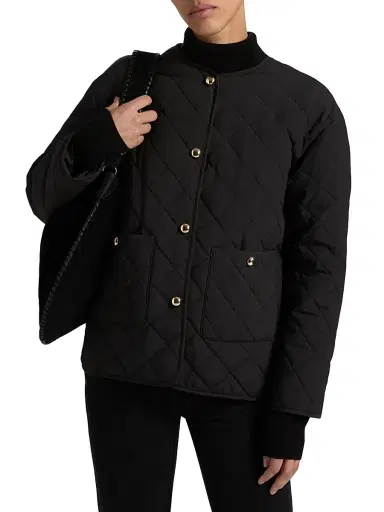 LAMARQUE Women's Hera Quilted Collarless Jacket - Black | Thumbnail 3 LAMARQUE Women's Hera Quilted Collarless Jacket - Black | Thumbnail 3
