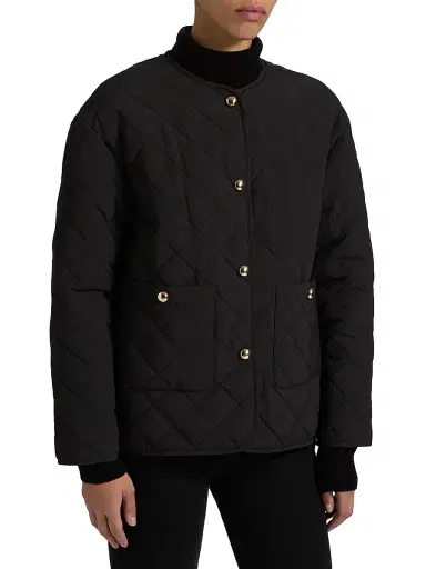 LAMARQUE Women's Hera Quilted Collarless Jacket - Black | Thumbnail 4 LAMARQUE Women's Hera Quilted Collarless Jacket - Black | Thumbnail 4