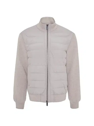 Gorski Men's Knit Bomber Jacket with Quilted Down - Beige - Size XXL | Thumbnail 1 Gorski Men's Knit Bomber Jacket with Quilted Down - Beige - Size XXL | Thumbnail 1