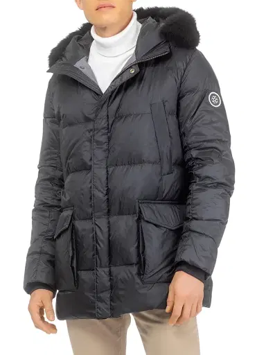 Gorski Men's Apres-Ski Jacket with Detachable Toscana Lamb Hood Trim | Thumbnail 2 Gorski Men's Apres-Ski Jacket with Detachable Toscana Lamb Hood Trim | Thumbnail 2