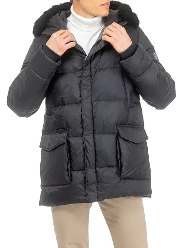 Gorski Men's Apres-Ski Jacket with Detachable Toscana Lamb Hood Trim | Thumbnail 3 Gorski Men's Apres-Ski Jacket with Detachable Toscana Lamb Hood Trim | Thumbnail 3