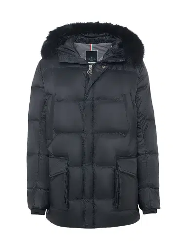 Gorski Men's Apres-Ski Jacket with Detachable Toscana Lamb Hood Trim | Thumbnail 1 Gorski Men's Apres-Ski Jacket with Detachable Toscana Lamb Hood Trim | Thumbnail 1