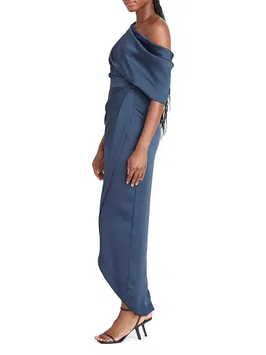 Theia Women's Rayna One-Shoulder Gown - Odyssey Grey | Thumbnail 3 Theia Women's Rayna One-Shoulder Gown - Odyssey Grey | Thumbnail 3