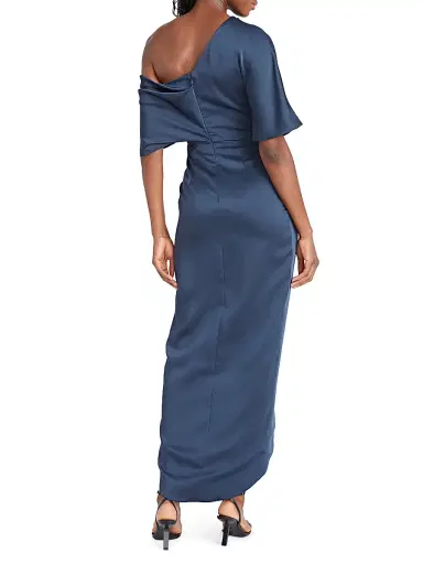 Theia Women's Rayna One-Shoulder Gown - Odyssey Grey | Thumbnail 4 Theia Women's Rayna One-Shoulder Gown - Odyssey Grey | Thumbnail 4