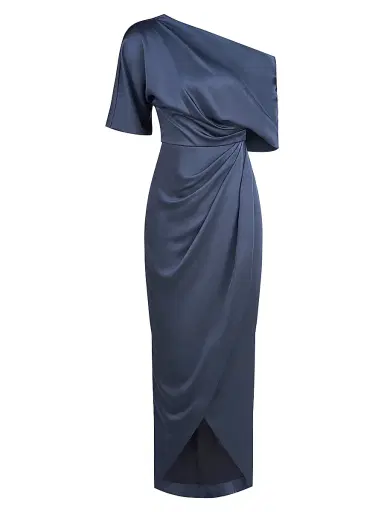 Theia Women's Rayna One-Shoulder Gown - Odyssey Grey | Thumbnail 1 Theia Women's Rayna One-Shoulder Gown - Odyssey Grey | Thumbnail 1