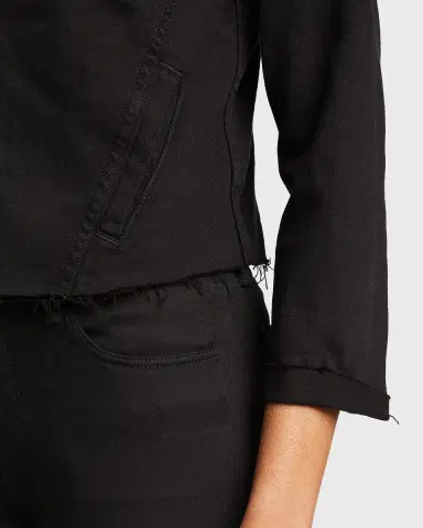 L 'Agence Janelle Slim Raw-Edge Denim Jacket | Thumbnail 5 L 'Agence Janelle Slim Raw-Edge Denim Jacket | Thumbnail 5