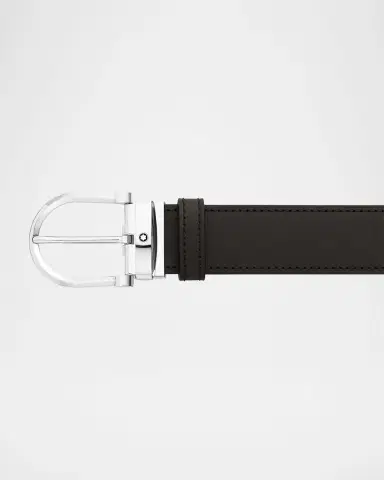 Montblanc Men 's Leather Buckle Belt | Thumbnail 3 Montblanc Men 's Leather Buckle Belt | Thumbnail 3