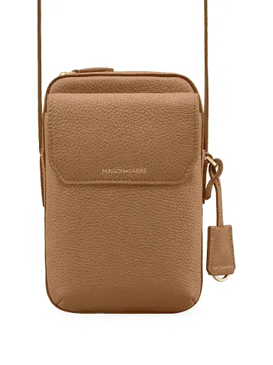 MAISON de SABRÉ Leather Zip Phone Pouch - Sandstone Brown | Thumbnail 3 MAISON de SABRÉ Leather Zip Phone Pouch - Sandstone Brown | Thumbnail 3