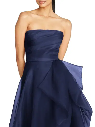 Theia Women's Teresa Draped Tulle Gown - Navy | Thumbnail 5 Theia Women's Teresa Draped Tulle Gown - Navy | Thumbnail 5