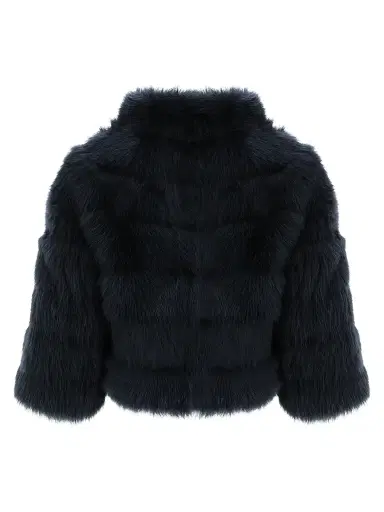 Gorski Women's Merinillo Shearling Lamb Bolero - Navy - Size XL | Thumbnail 2 Gorski Women's Merinillo Shearling Lamb Bolero - Navy - Size XL | Thumbnail 2